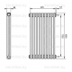 Трубчатый дизайн-радиатор производства ARBONIA (Германия), модель 2180, 9 секций, боковое подключение 12 (слева)/34 (справа)