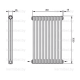 Трубчатый дизайн-радиатор производства ARBONIA (Германия), модель 2200, 10 секций, нижнее разностороннее подключение 24 (слева направо)/42 (справа налево)
