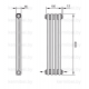 Трубчатый дизайн-радиатор производства ARBONIA (Германия), модель 2200, 4 секции, нижнее разностороннее подключение 24 (слева направо)/42 (справа налево)