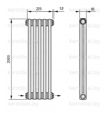 Трубчатый дизайн-радиатор производства ARBONIA (Германия), модель 2200, 5 секций, нижнее разностороннее подключение 24 (слева направо)/42 (справа налево)