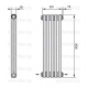Трубчатый дизайн-радиатор производства ARBONIA (Германия), модель 2200, 5 секций, нижнее разностороннее подключение 24 (слева направо)/42 (справа налево)