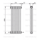 Трубчатый дизайн-радиатор производства ARBONIA (Германия), модель 2200, 6 секций, нижнее разностороннее подключение 24 (слева направо)/42 (справа налево)