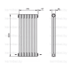 Трубчатый дизайн-радиатор производства ARBONIA (Германия), модель 2200, 7 секций, нижнее разностороннее подключение 24 (слева направо)/42 (справа налево)