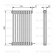 Трубчатый дизайн-радиатор производства ARBONIA (Германия), модель 2200, 9 секций, нижнее разностороннее подключение 24 (слева направо)/42 (справа налево)