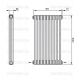Трубчатый дизайн-радиатор производства ARBONIA (Германия), модель 2200, 9 секций, нижнее разностороннее подключение 24 (слева направо)/42 (справа налево)