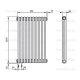 Трубчатый дизайн-радиатор производства ARBONIA (Германия, модель 2200, 10 секций, нижнее подключение 69 (слева)/89 (справа)