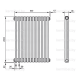 Трубчатый дизайн-радиатор производства ARBONIA (Германия), модель 2200, 12 секций, нижнее подключение 69 (слева)/89 (справа)