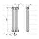 Трубчатый дизайн-радиатор производства ARBONIA (Германия), модель 2200, 4 секций, нижнее подключение 69 (слева)/89 (справа)