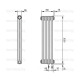 Трубчатый дизайн-радиатор производства ARBONIA (Германия), модель 2200, 4 секций, нижнее подключение 69 (слева)/89 (справа)