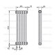 Трубчатый дизайн-радиатор производства ARBONIA (Германия), модель 2200, 5 секций, нижнее подключение 69 (слева)/89 (справа)