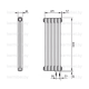 Трубчатый дизайн-радиатор производства ARBONIA (Германия), модель 2200, 5 секций, нижнее подключение 69 (слева)/89 (справа)