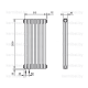 Трубчатый дизайн-радиатор производства ARBONIA (Германия), модель 2200, 7 секций, нижнее подключение 69 (слева)/89 (справа)
