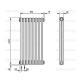 Трубчатый дизайн-радиатор производства ARBONIA (Германия), модель 2200, 8 секций, нижнее подключение 69 (слева)/89 (справа)