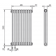 Трубчатый дизайн-радиатор производства ARBONIA (Германия), модель 2200, 9 секций, нижнее подключение 69 (слева)/89 (справа)