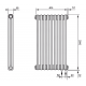 Трубчатый дизайн-радиатор производства ARBONIA (Германия), модель 2200, 9 секций, нижнее подключение 69 (слева)/89 (справа)