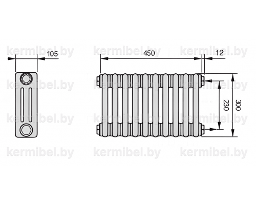Трубчатый дизайн-радиатор производства ARBONIA (Германия) модель 3030/10/12 с боковой подводкой