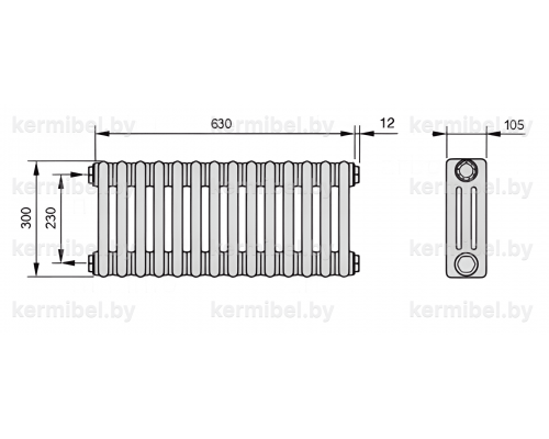 Трубчатый дизайн-радиатор производства ARBONIA (Германия) модель 3030/14/12 с боковой подводкой