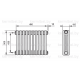 Трубчатый дизайн-радиатор производства ARBONIA (Германия), модель 3050, 10 секций, боковое подключение 12 (слева)/34 (справа)