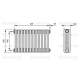 Трубчатый дизайн-радиатор производства ARBONIA (Германия), модель 3050, 12 секций, боковое подключение 12 (слева)/34 (справа)