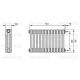 Трубчатый дизайн-радиатор производства ARBONIA (Германия), модель 3050, 12 секций, боковое подключение 12 (слева)/34 (справа)