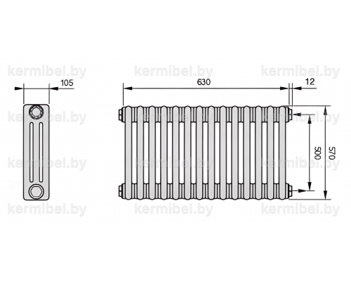 Трубчатый дизайн-радиатор производства ARBONIA (Германия) модель 3057/14/12 с боковой подводкой