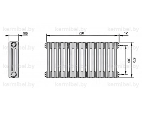 Трубчатый дизайн-радиатор производства ARBONIA (Германия) модель 3057/16/12 с боковой подводкой