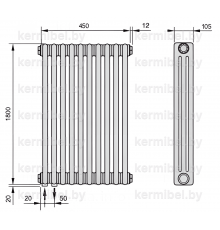 Трубчатый дизайн-радиатор производства ARBONIA (Германия) модель 3180/10/69 с нижней подводкой