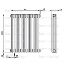 Трубчатый дизайн-радиатор производства ARBONIA (Германия) модель 3180/12/69 с нижней подводкой
