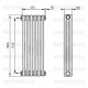 Трубчатый дизайн-радиатор производства ARBONIA (Германия), модель 3180, 6 секций, боковое подключение 12 (слева)/34 (справа)