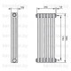 Трубчатый дизайн-радиатор производства ARBONIA (Германия), модель 3180, 6 секций, боковое подключение 12 (слева)/34 (справа)
