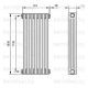 Трубчатый дизайн-радиатор производства ARBONIA (Германия), модель 3180, 7 секций, боковое подключение 12 (слева)/34 (справа)