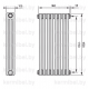 Трубчатый дизайн-радиатор производства ARBONIA (Германия), модель 3180, 8 секций, боковое подключение 12 (слева)/34 (справа)