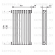 Трубчатый дизайн-радиатор производства ARBONIA (Германия), модель 3180, 9 секций, боковое подключение 12 (слева)/34 (справа)