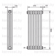 Трубчатый дизайн-радиатор производства ARBONIA (Германия), модель 3180, 6 секций, нижнее разностороннее подключение 24 (слева направо)/42 (справа налево)