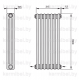 Трубчатый дизайн-радиатор производства ARBONIA (Германия), модель 3180, 7 секций, нижнее разностороннее подключение 24 (слева направо)/42 (справа налево)