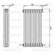 Трубчатый дизайн-радиатор производства ARBONIA (Германия), модель 3180, 8 секций, нижнее разностороннее подключение 24 (слева направо)/42 (справа налево)