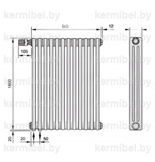Трубчатый дизайн-радиатор производства ARBONIA (Германия) модель 3180/12/69 с нижней подводкой