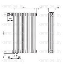 Трубчатый дизайн-радиатор производства ARBONIA (Германия) модель 3180/9/69 с нижней подводкой