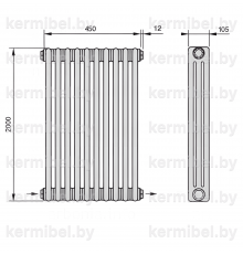 Трубчатый дизайн-радиатор производства ARBONIA (Германия) модель 3200/10/24 с нижней разносторонней подводкой