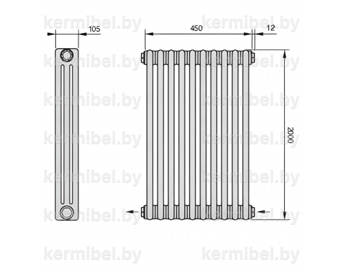 Трубчатый дизайн-радиатор производства ARBONIA (Германия) модель 3200/10/24 с нижней разносторонней подводкой