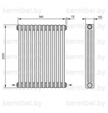 Трубчатый дизайн-радиатор производства ARBONIA (Германия) модель 3200/12/24 с нижней разносторонней подводкой