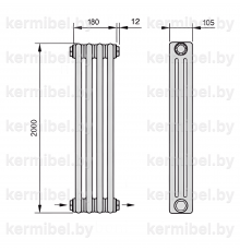 Трубчатый дизайн-радиатор производства ARBONIA (Германия) модель 3200/4/24 с нижней разносторонней подводкой