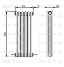 Трубчатый дизайн-радиатор производства ARBONIA (Германия) модель 3200/6/24 с нижней разносторонней подводкой