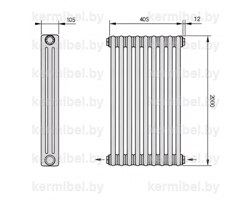 Трубчатый дизайн-радиатор производства ARBONIA (Германия) модель 3200/9/24 с нижней разносторонней подводкой