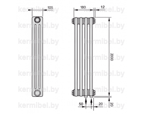 Трубчатый дизайн-радиатор производства ARBONIA (Германия) модель 3200/4/69 с нижней подводкой