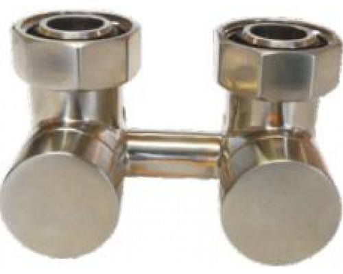 Нижний узел подключения прямой «бинокль». Для подключения радиатора. Нержавеющая сталь. SCHLOSSER EXCLUSIVE