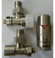 Термостатический комплект  угловой  SCHLOSSER ELEGANT, Нержавеющая Сталь