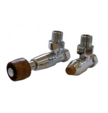 Термостатический комплект  угловой  Schlosser PRESTIGE.  Хром-дерево