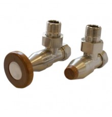 Термостатический комплект  угловой  SCHLOSSER PRESTIGE.  Сталь-дерево